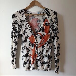 Sparrow Anthropologie Plum Blossom Floral Cardigan Sweater S Feminine Boho